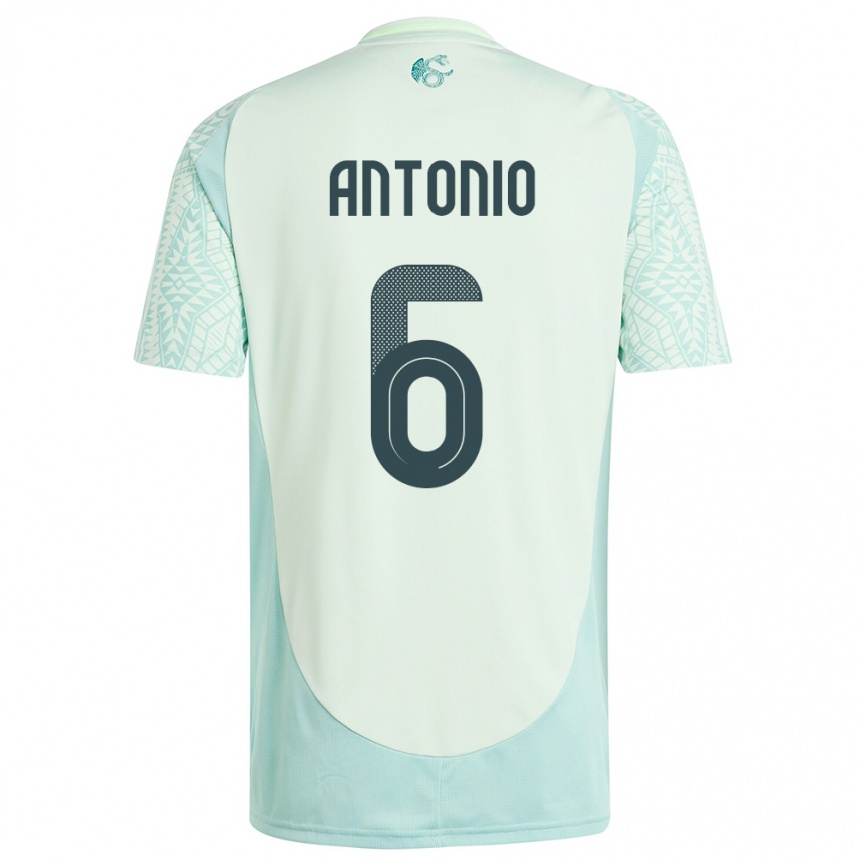 Kinder Fußball Mexiko Nancy Antonio #6 Leinengrün Auswärtstrikot Trikot 24-26 T-Shirt Luxemburg