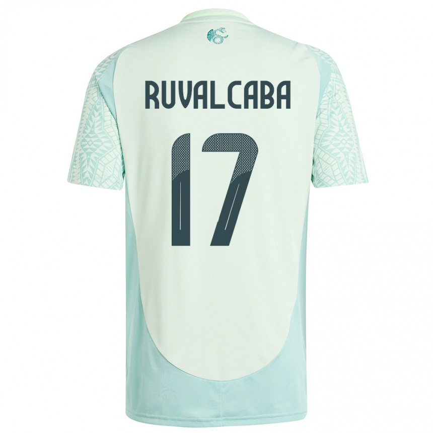 Kinder Fußball Mexiko Jorge Ruvalcaba #17 Leinengrün Auswärtstrikot Trikot 24-26 T-Shirt Luxemburg