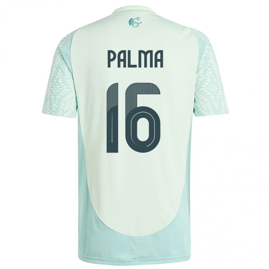 Kinder Fußball Mexiko Rafael Palma #16 Leinengrün Auswärtstrikot Trikot 24-26 T-Shirt Luxemburg