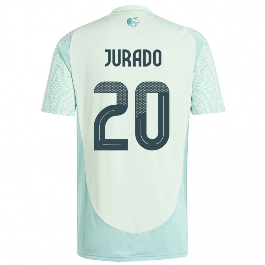 Kinder Fußball Mexiko Heriberto Jurado #20 Leinengrün Auswärtstrikot Trikot 24-26 T-Shirt Luxemburg