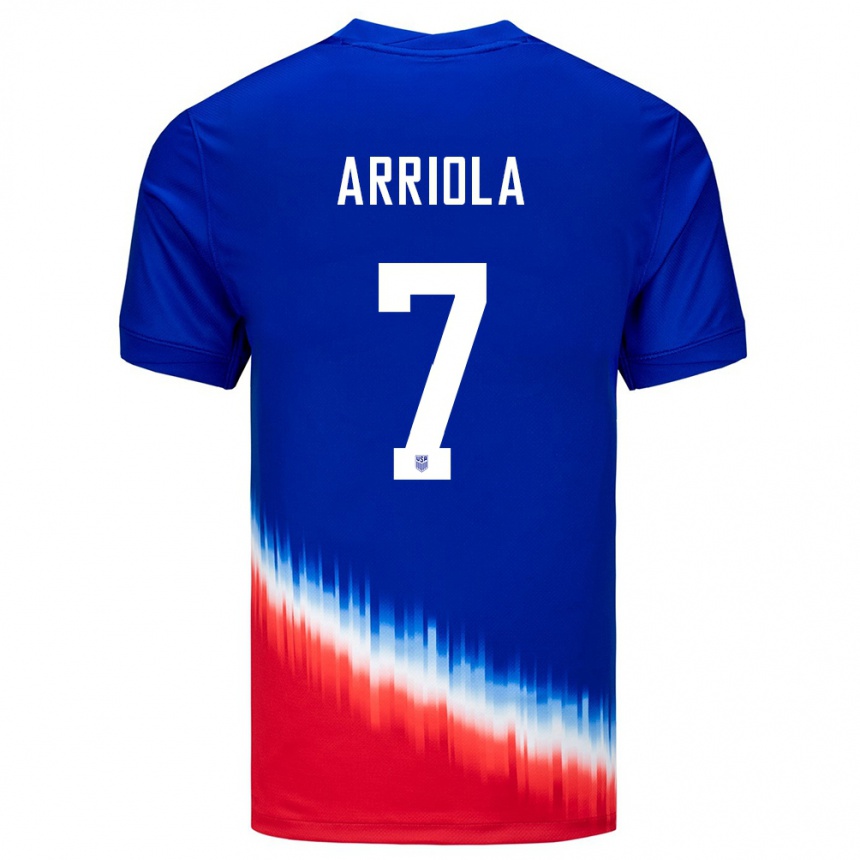 Kinder Fußball Vereinigte Staaten Paul Arriola #7 Blau Auswärtstrikot Trikot 24-26 T-Shirt Luxemburg