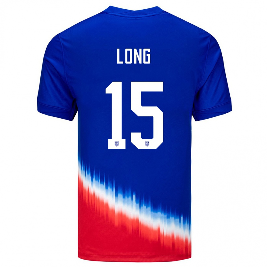 Kinder Fußball Vereinigte Staaten Aaron Long #15 Blau Auswärtstrikot Trikot 24-26 T-Shirt Luxemburg