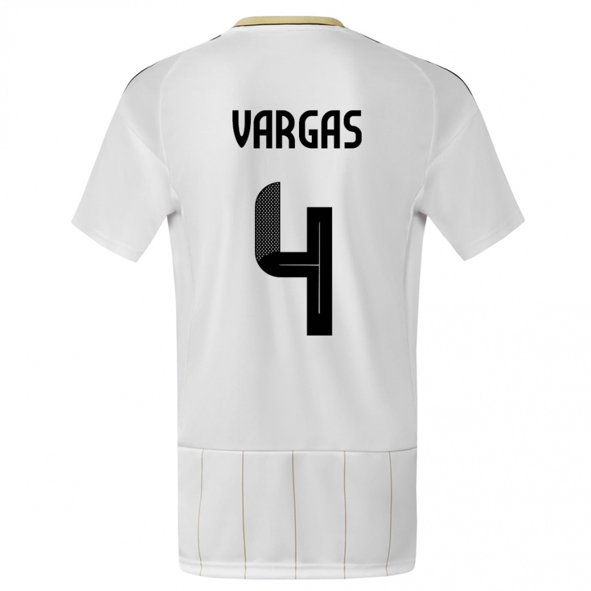 Kinder Fußball Costa Rica Juan Pablo Vargas #4 Weiß Auswärtstrikot Trikot 24-26 T-Shirt Luxemburg