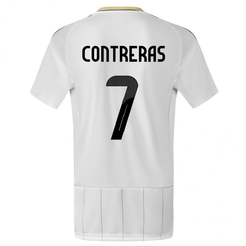 Kinder Fußball Costa Rica Anthony Contreras #7 Weiß Auswärtstrikot Trikot 24-26 T-Shirt Luxemburg