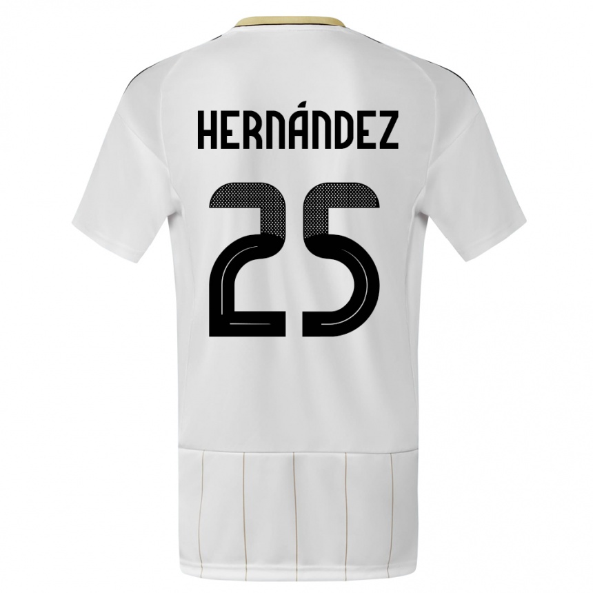 Kinder Fußball Costa Rica Anthony Hernandez #25 Weiß Auswärtstrikot Trikot 24-26 T-Shirt Luxemburg