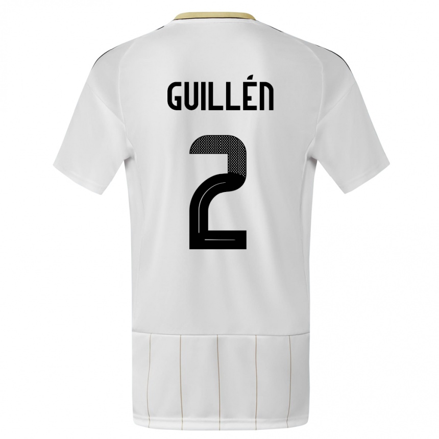 Kinder Fußball Costa Rica Gabriela Guillen #2 Weiß Auswärtstrikot Trikot 24-26 T-Shirt Luxemburg