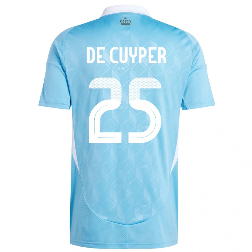 Kinder Fußball Belgien Maxim De Cuyper #25 Blau Auswärtstrikot Trikot 24-26 T-Shirt Luxemburg