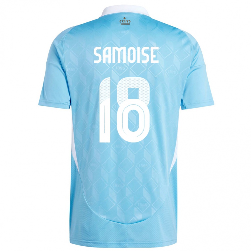 Kinder Fußball Belgien Matisse Samoise #18 Blau Auswärtstrikot Trikot 24-26 T-Shirt Luxemburg