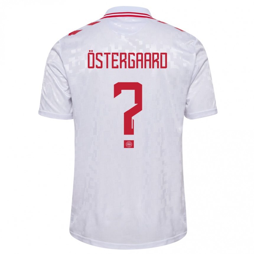 Kinder Fußball Dänemark Christian Östergaard #0 Weiß Auswärtstrikot Trikot 24-26 T-Shirt Luxemburg