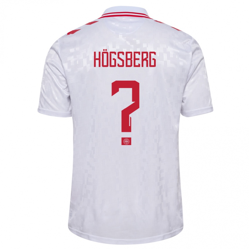 Kinder Fußball Dänemark Lucas Högsberg #0 Weiß Auswärtstrikot Trikot 24-26 T-Shirt Luxemburg