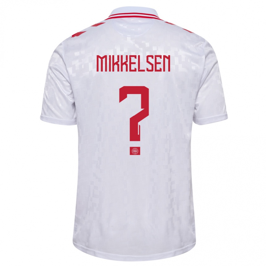 Kinder Fußball Dänemark Sebastian Mikkelsen #0 Weiß Auswärtstrikot Trikot 24-26 T-Shirt Luxemburg