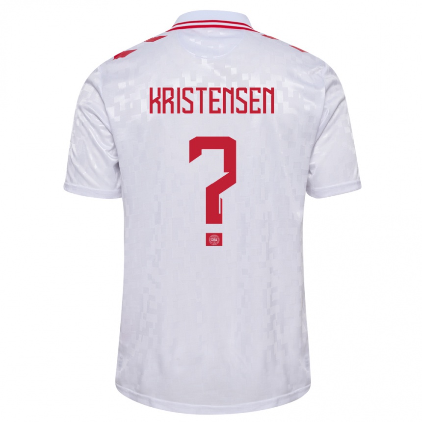 Kinder Fußball Dänemark Mikkel Kristensen #0 Weiß Auswärtstrikot Trikot 24-26 T-Shirt Luxemburg