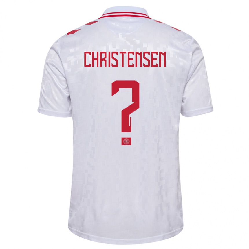 Kinder Fußball Dänemark Sebastian Christensen #0 Weiß Auswärtstrikot Trikot 24-26 T-Shirt Luxemburg