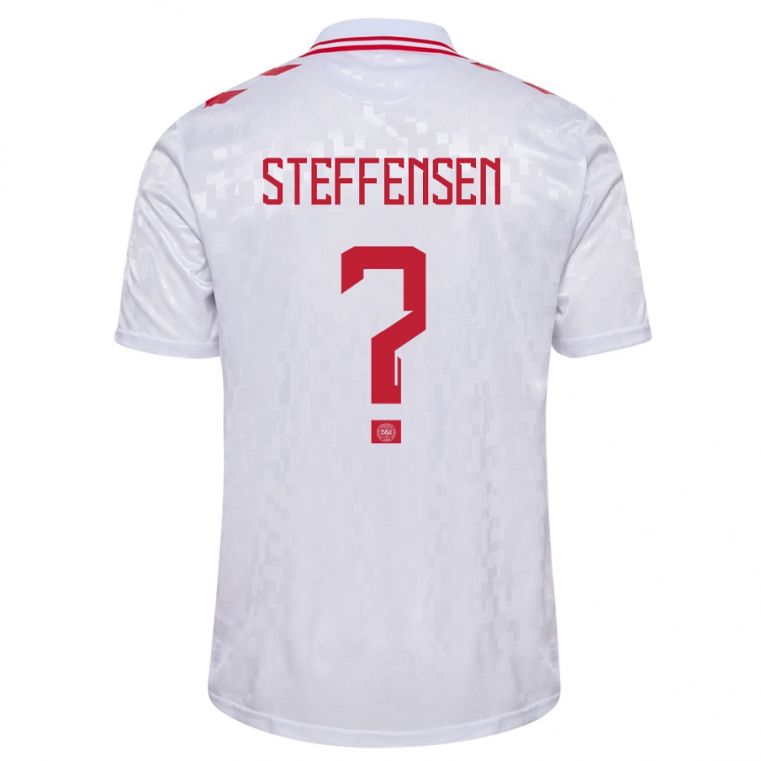 Kinder Fußball Dänemark Mark Steffensen #0 Weiß Auswärtstrikot Trikot 24-26 T-Shirt Luxemburg