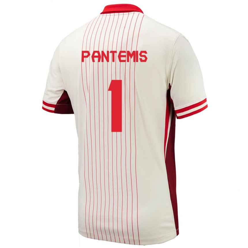 Kinder Fußball Kanada James Pantemis #1 Weiß Auswärtstrikot Trikot 24-26 T-Shirt Luxemburg