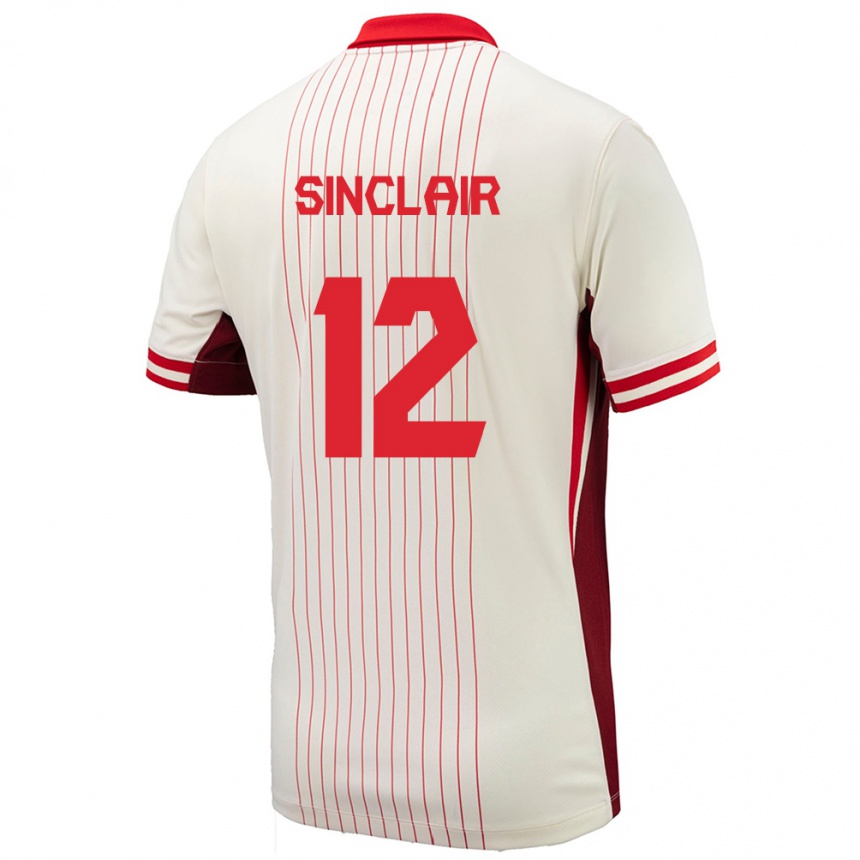 Kinder Fußball Kanada Christine Sinclair #12 Weiß Auswärtstrikot Trikot 24-26 T-Shirt Luxemburg