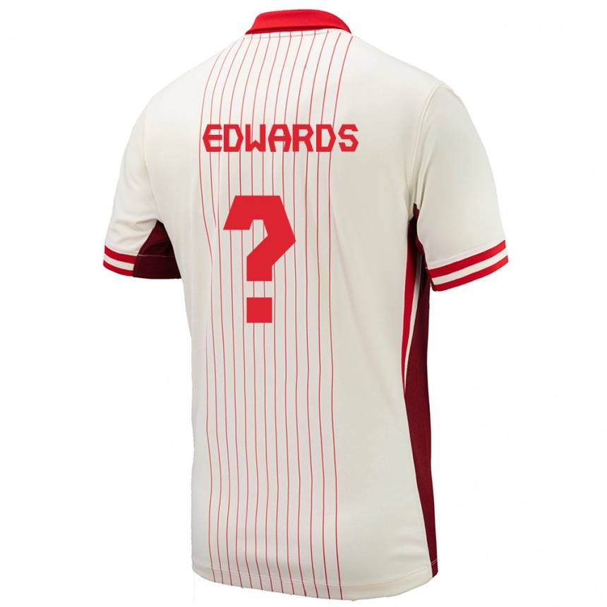 Kinder Fußball Kanada Raheem Edwards #0 Weiß Auswärtstrikot Trikot 24-26 T-Shirt Luxemburg