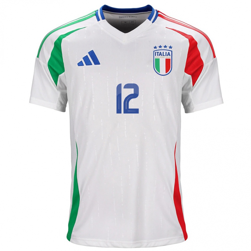 Kinder Fußball Italien Guglielmo Vicario #12 Weiß Auswärtstrikot Trikot 24-26 T-Shirt Luxemburg