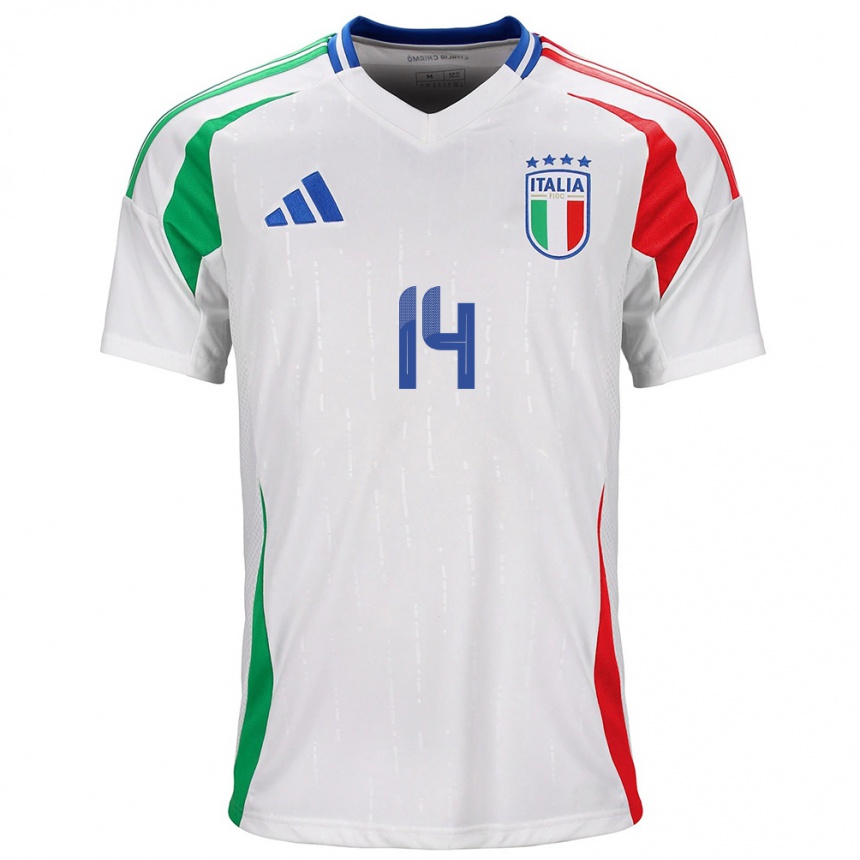 Kinder Fußball Italien Chiara Beccari #14 Weiß Auswärtstrikot Trikot 24-26 T-Shirt Luxemburg