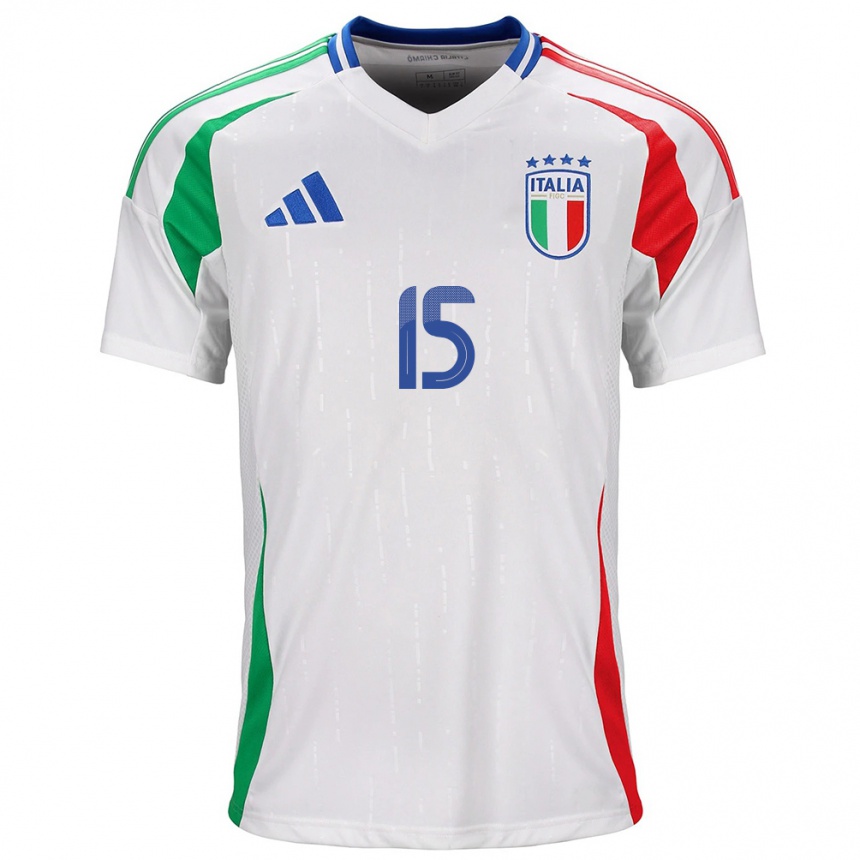 Kinder Fußball Italien Francesco Acerbi #15 Weiß Auswärtstrikot Trikot 24-26 T-Shirt Luxemburg