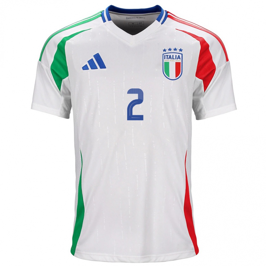 Kinder Fußball Italien Emma Severini #2 Weiß Auswärtstrikot Trikot 24-26 T-Shirt Luxemburg