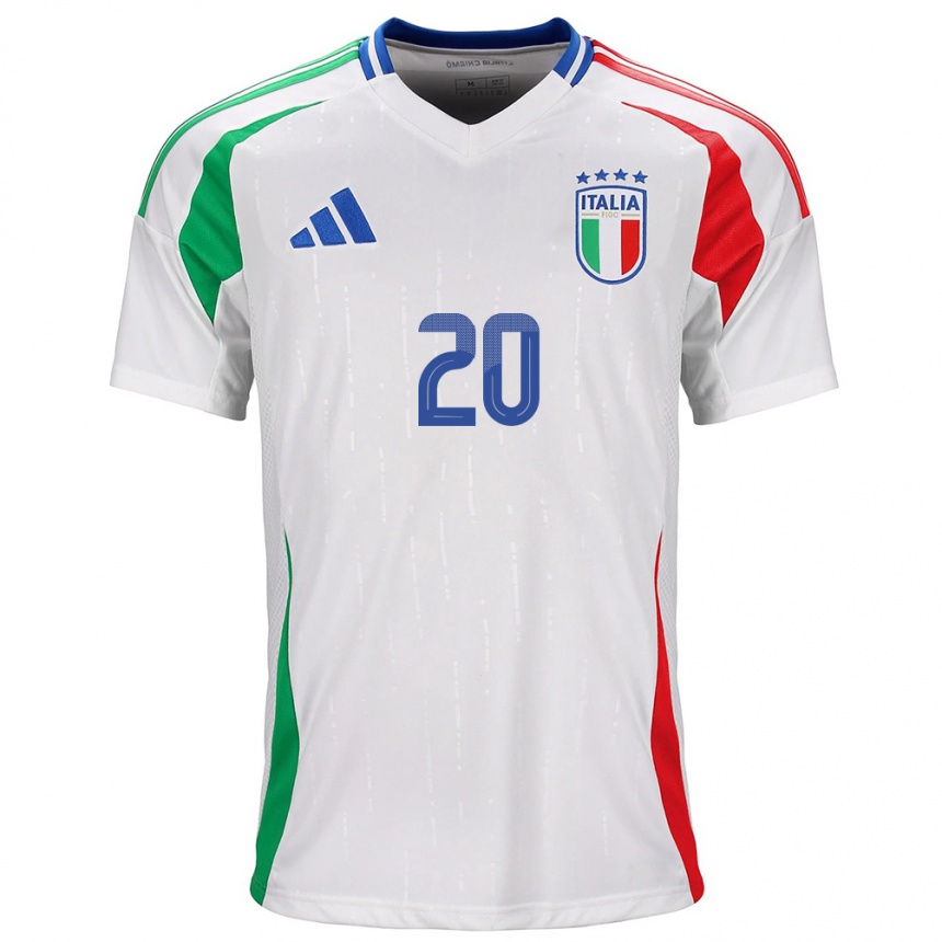 Kinder Fußball Italien Nicolò Zaniolo #20 Weiß Auswärtstrikot Trikot 24-26 T-Shirt Luxemburg