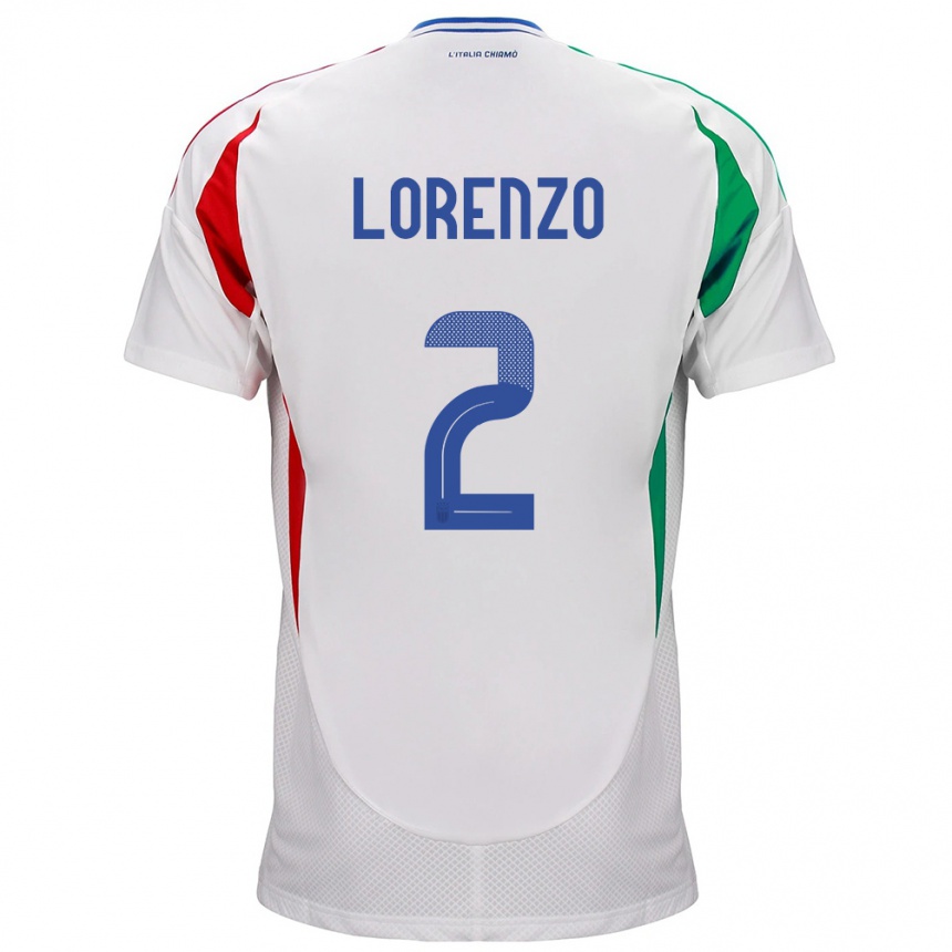 Kinder Fußball Italien Giovanni Di Lorenzo #2 Weiß Auswärtstrikot Trikot 24-26 T-Shirt Luxemburg