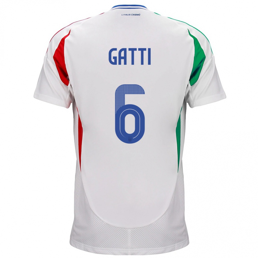 Kinder Fußball Italien Federico Gatti #6 Weiß Auswärtstrikot Trikot 24-26 T-Shirt Luxemburg