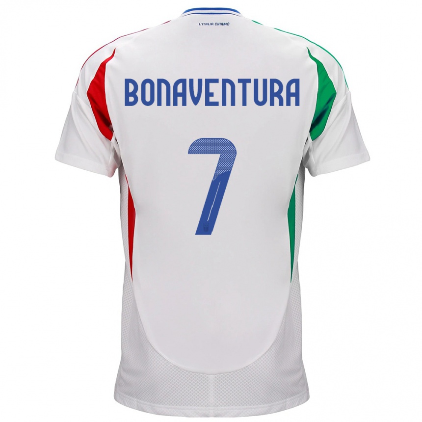 Kinder Fußball Italien Giacomo Bonaventura #7 Weiß Auswärtstrikot Trikot 24-26 T-Shirt Luxemburg