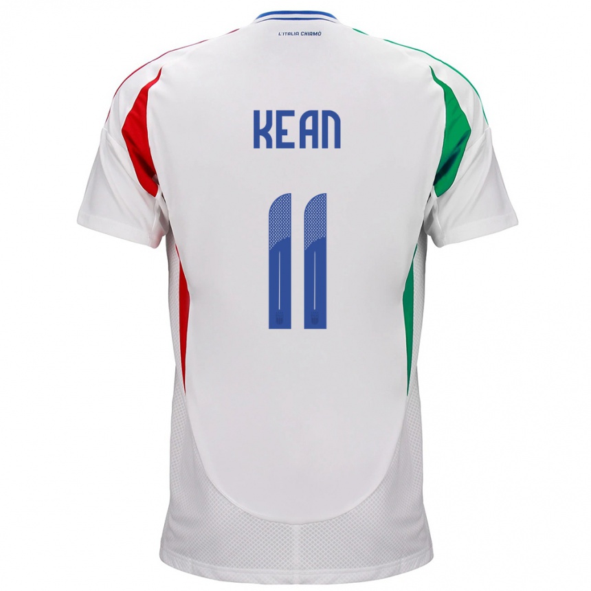 Kinder Fußball Italien Moise Kean #11 Weiß Auswärtstrikot Trikot 24-26 T-Shirt Luxemburg