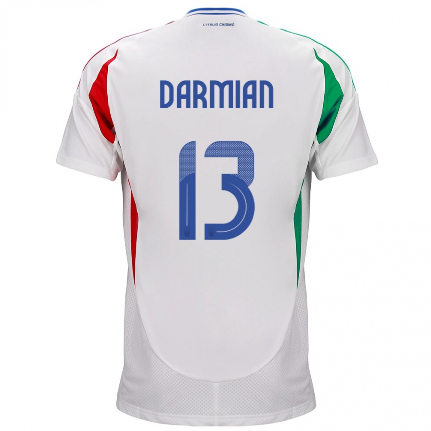 Kinder Fußball Italien Matteo Darmian #13 Weiß Auswärtstrikot Trikot 24-26 T-Shirt Luxemburg