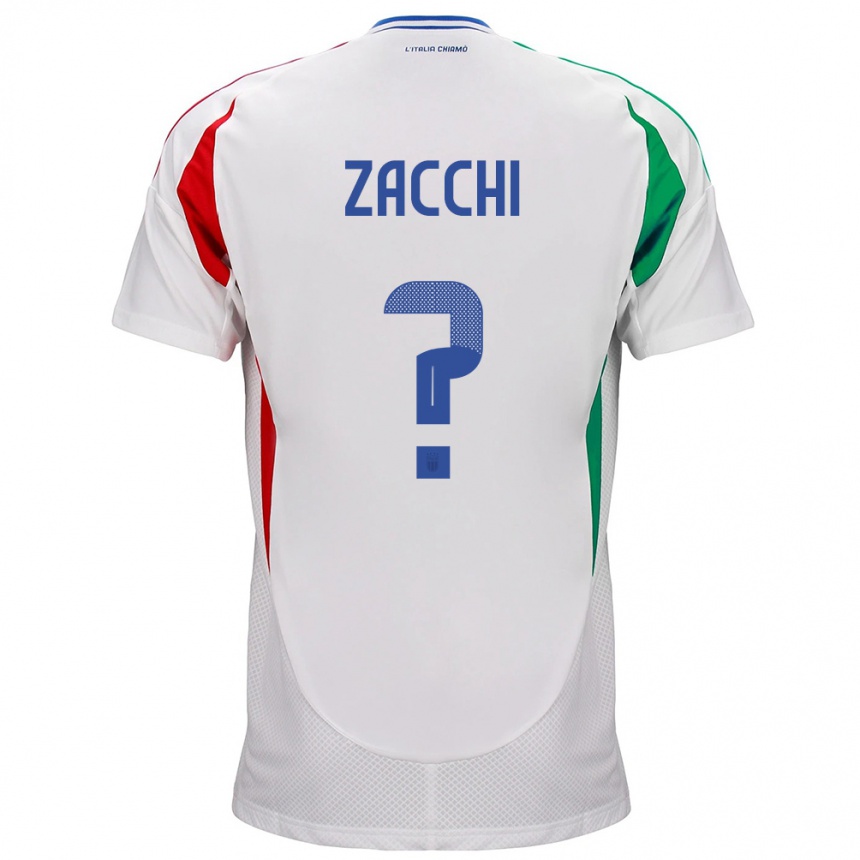 Kinder Fußball Italien Gioele Zacchi #0 Weiß Auswärtstrikot Trikot 24-26 T-Shirt Luxemburg