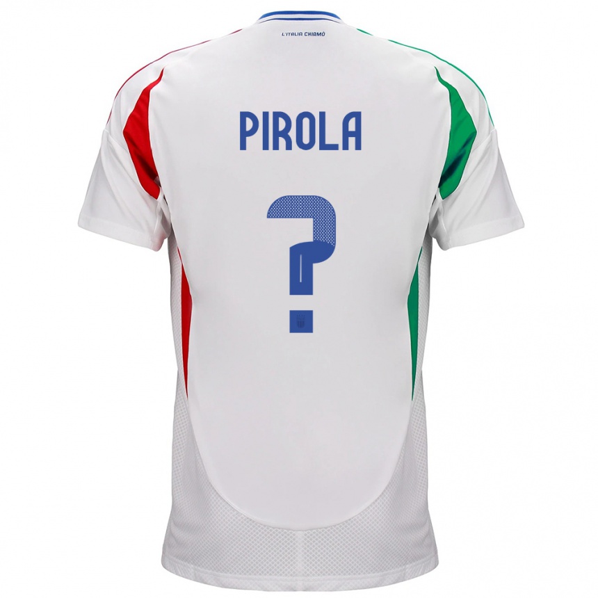 Kinder Fußball Italien Lorenzo Pirola #0 Weiß Auswärtstrikot Trikot 24-26 T-Shirt Luxemburg