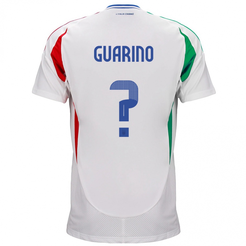 Kinder Fußball Italien Gabriele Guarino #0 Weiß Auswärtstrikot Trikot 24-26 T-Shirt Luxemburg