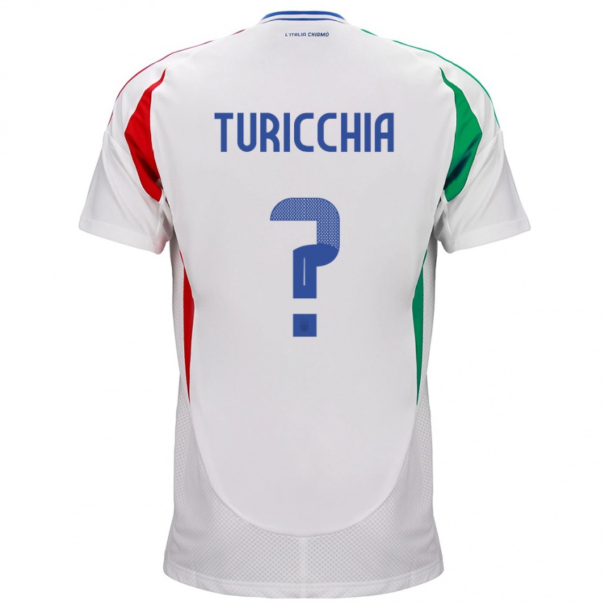 Kinder Fußball Italien Riccardo Turicchia #0 Weiß Auswärtstrikot Trikot 24-26 T-Shirt Luxemburg