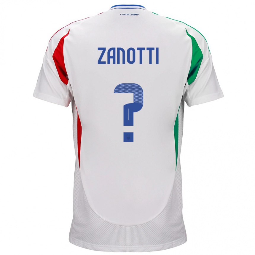 Kinder Fußball Italien Mattia Zanotti #0 Weiß Auswärtstrikot Trikot 24-26 T-Shirt Luxemburg