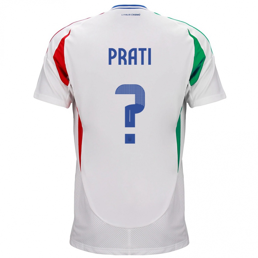 Kinder Fußball Italien Matteo Prati #0 Weiß Auswärtstrikot Trikot 24-26 T-Shirt Luxemburg