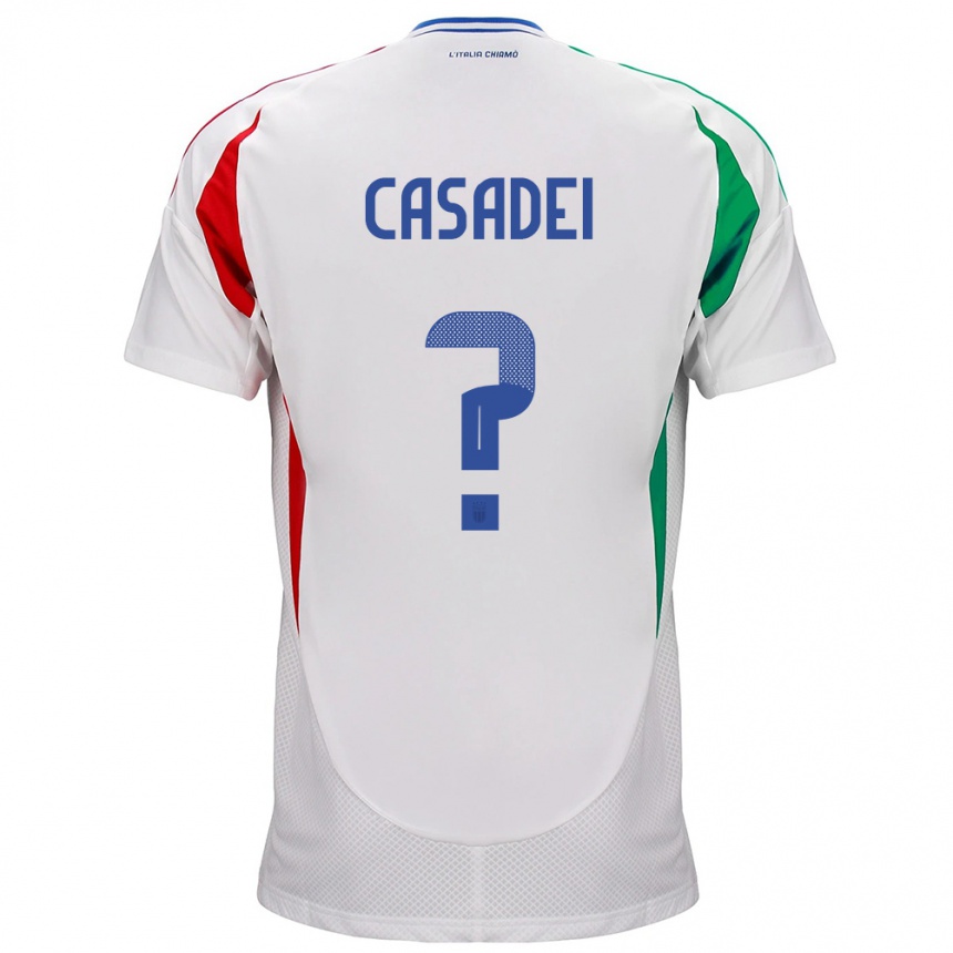 Kinder Fußball Italien Cesare Casadei #0 Weiß Auswärtstrikot Trikot 24-26 T-Shirt Luxemburg