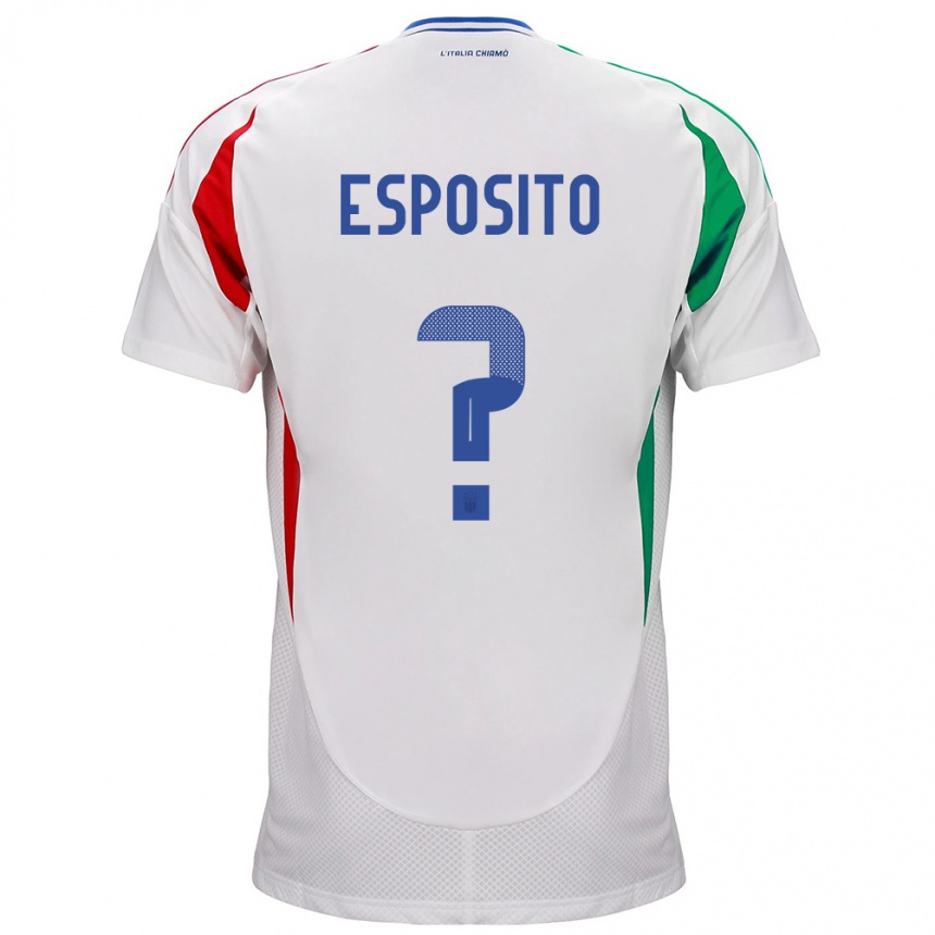 Kinder Fußball Italien Francesco Pio Esposito #0 Weiß Auswärtstrikot Trikot 24-26 T-Shirt Luxemburg