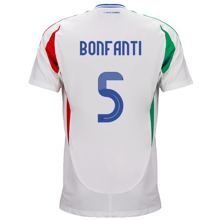 Kinder Fußball Italien Giovanni Bonfanti #5 Weiß Auswärtstrikot Trikot 24-26 T-Shirt Luxemburg