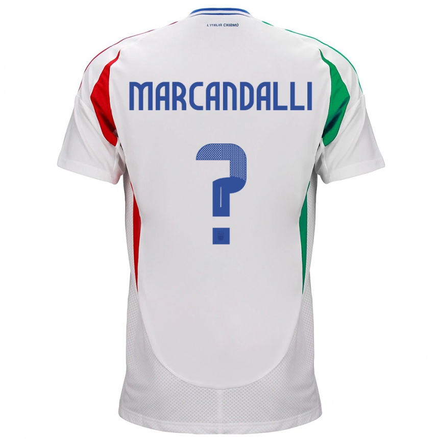 Kinder Fußball Italien Alessandro Marcandalli #0 Weiß Auswärtstrikot Trikot 24-26 T-Shirt Luxemburg