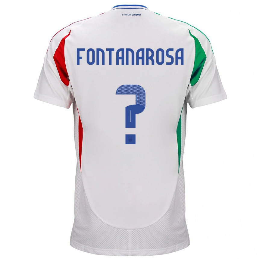 Kinder Fußball Italien Alessandro Fontanarosa #0 Weiß Auswärtstrikot Trikot 24-26 T-Shirt Luxemburg