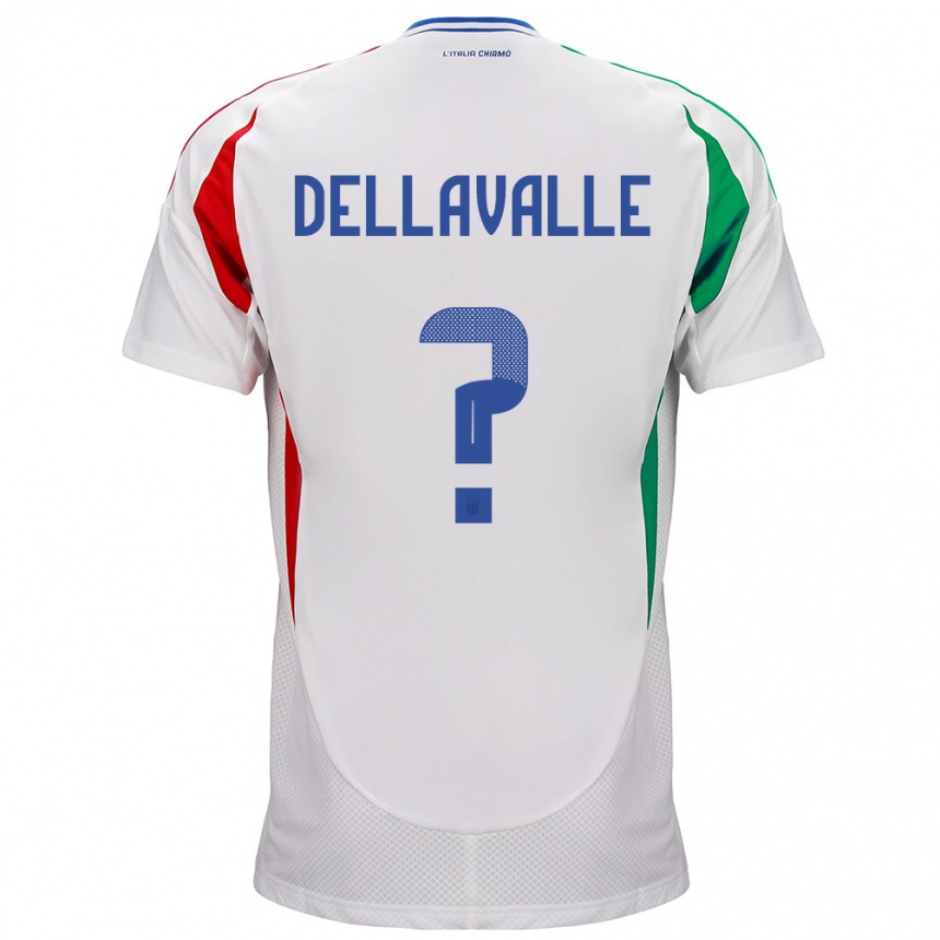 Kinder Fußball Italien Alessandro Dellavalle #0 Weiß Auswärtstrikot Trikot 24-26 T-Shirt Luxemburg