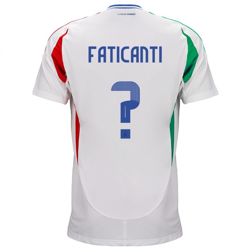 Kinder Fußball Italien Giacomo Faticanti #0 Weiß Auswärtstrikot Trikot 24-26 T-Shirt Luxemburg