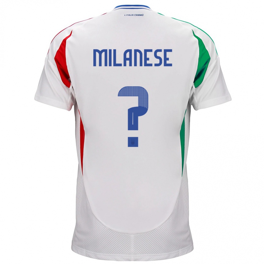 Kinder Fußball Italien Tommaso Milanese #0 Weiß Auswärtstrikot Trikot 24-26 T-Shirt Luxemburg