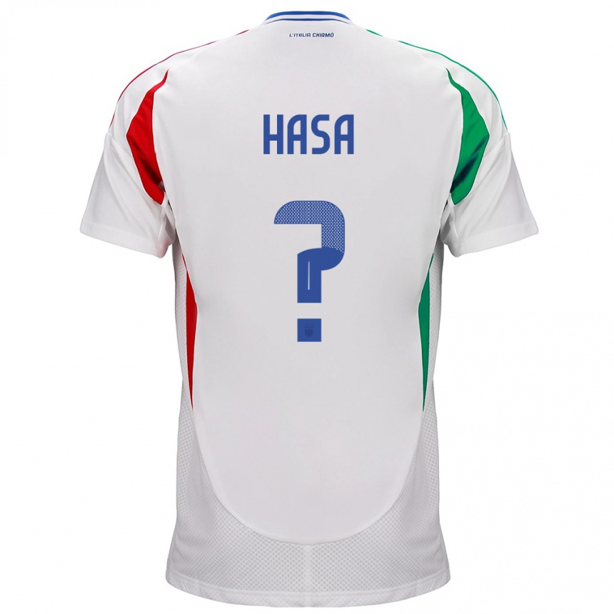 Kinder Fußball Italien Luis Hasa #0 Weiß Auswärtstrikot Trikot 24-26 T-Shirt Luxemburg