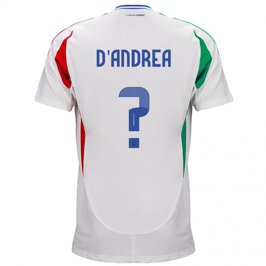 Kinder Fußball Italien Luca D'andrea #0 Weiß Auswärtstrikot Trikot 24-26 T-Shirt Luxemburg