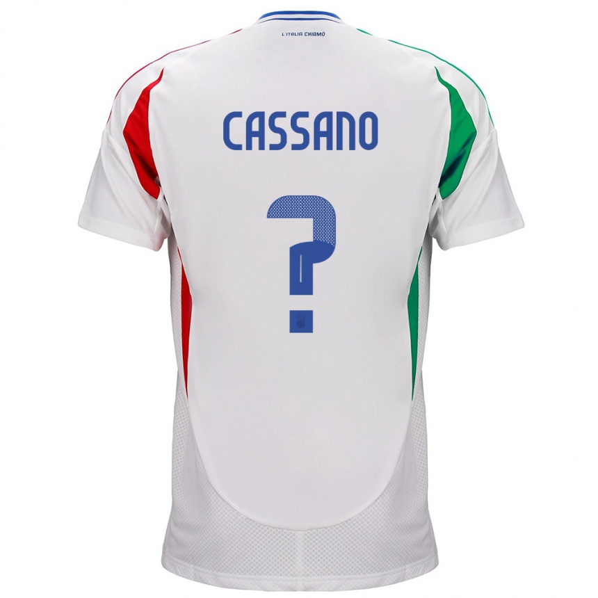 Kinder Fußball Italien Claudio Cassano #0 Weiß Auswärtstrikot Trikot 24-26 T-Shirt Luxemburg