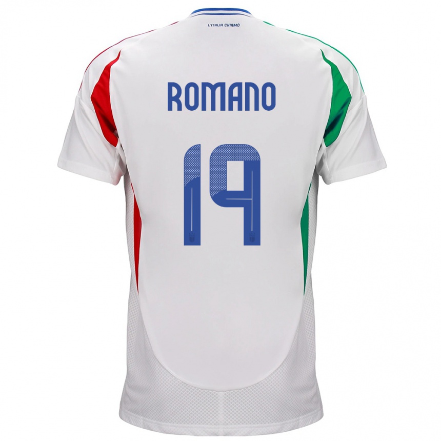 Kinder Fußball Italien Marco Romano #19 Weiß Auswärtstrikot Trikot 24-26 T-Shirt Luxemburg