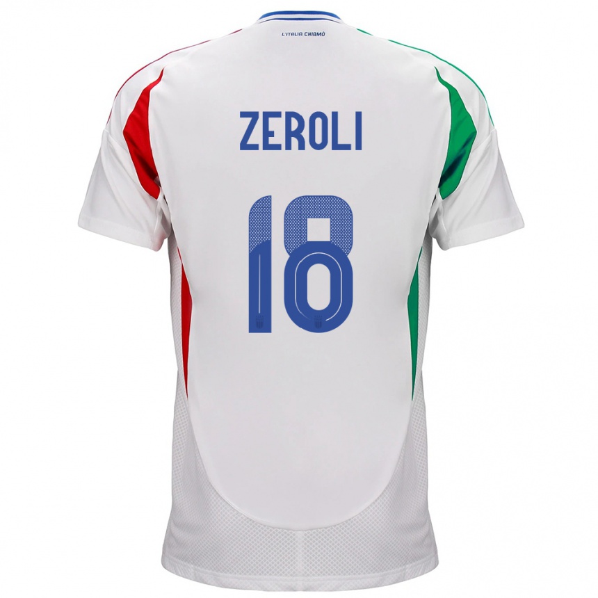 Kinder Fußball Italien Kevin Zeroli #18 Weiß Auswärtstrikot Trikot 24-26 T-Shirt Luxemburg